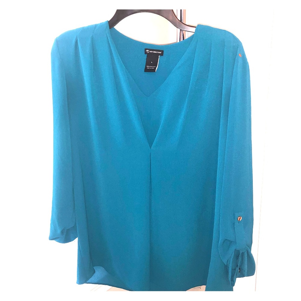 New Directions Turquoise Tunic Blouse